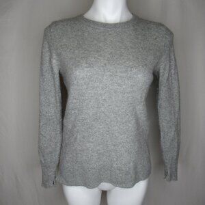 Halogen Gray 100% Cashmere High Low Crew Neck Sweater Women's PM Petite Medium